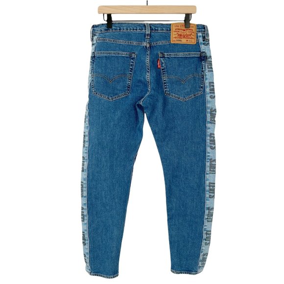 Levi’s Hi-Ball Roll Logo Stripe Denim Jeans Streetwear Men's Retro Graphic Style - Picture 9 of 11